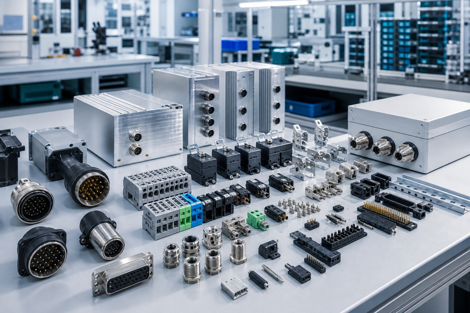 Industrial electrical components and precision connectors